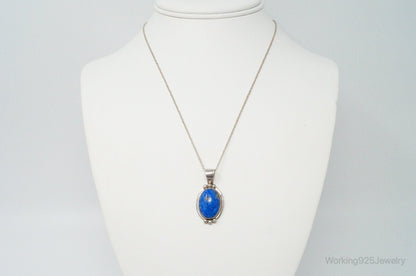 VTG Native American Jason Livingston Lapis Lazuli Sterling Silver Necklace