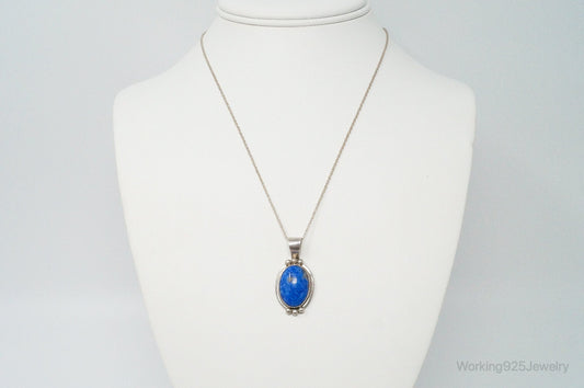 VTG Native American Jason Livingston Lapis Lazuli Sterling Silver Necklace