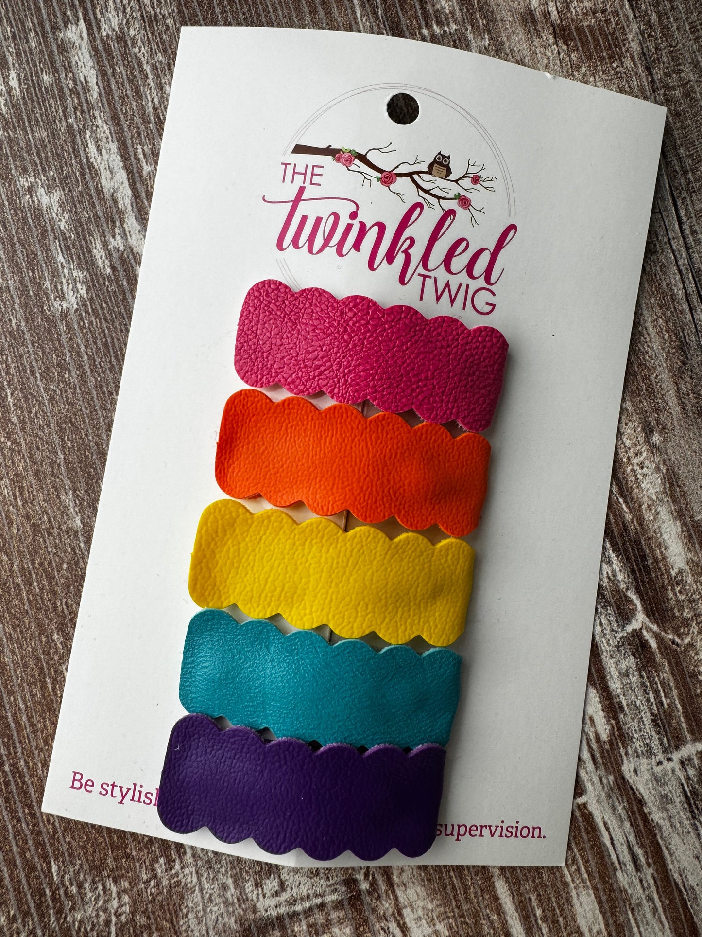 Handmade Hair Clip Set - Spring Rainbow