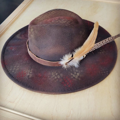 CUSTOM Hand-Painted Cowgirl Western Boho Hat A111