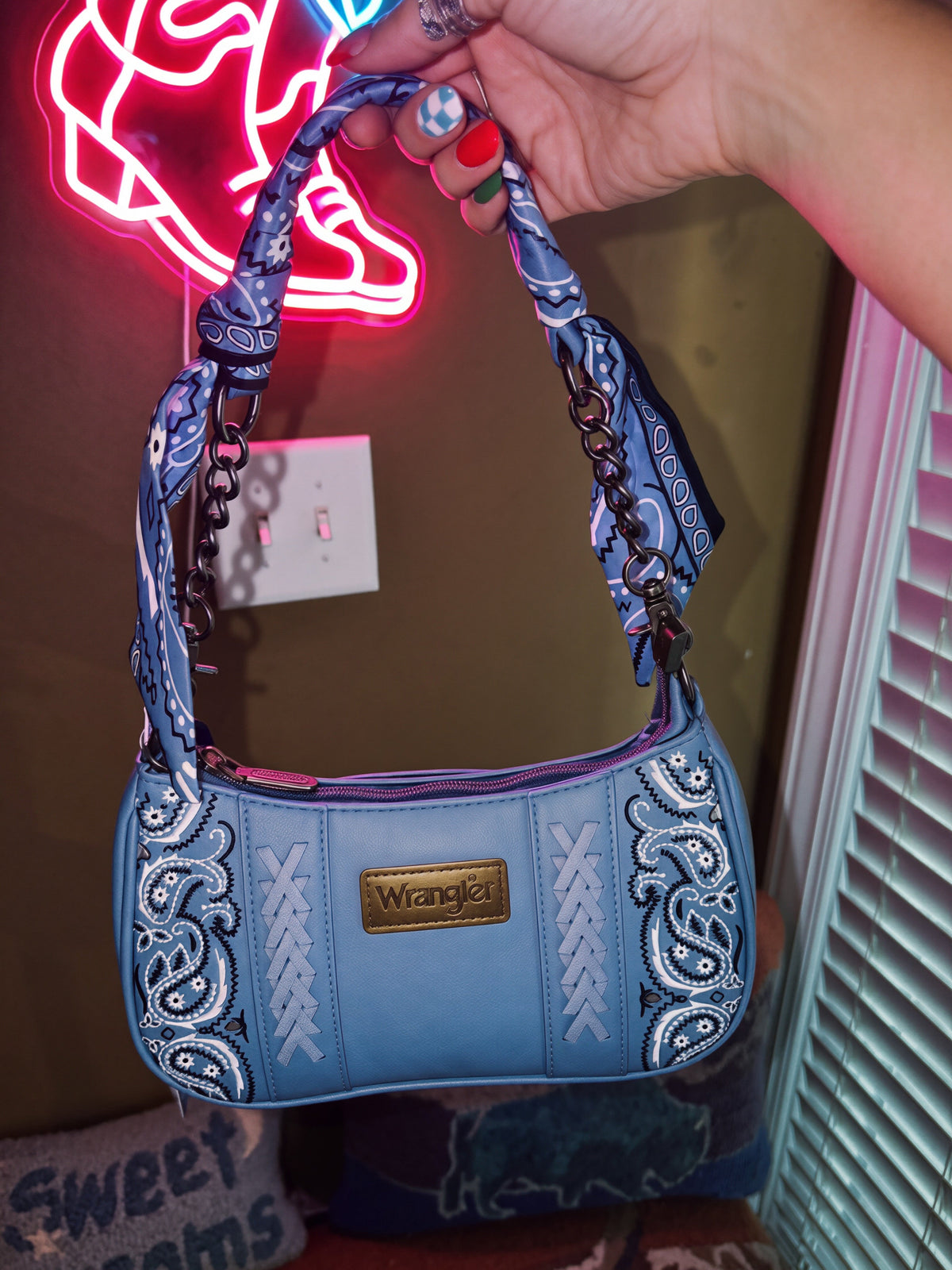 Wrangler Braided Paisley Bandana Shoulder Bag