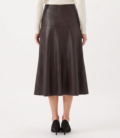 Faux Leather Midi Skirt
