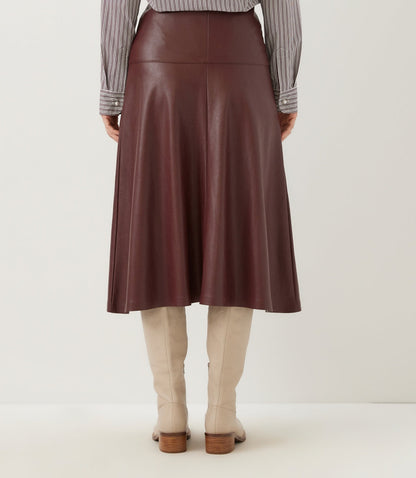 Faux Leather Midi Skirt
