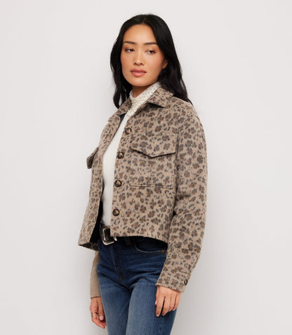 Brushed Faux Fur Shirt Jacket