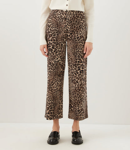 Corduroy Cropped Wide-Leg Pants