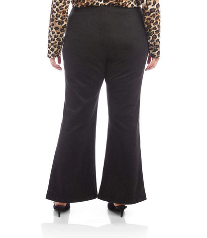 Plus Size Faux Suede Front Slit Pants