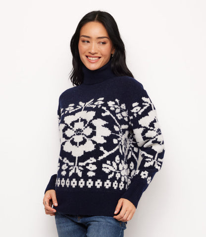 Jacquard Turtleneck Sweater