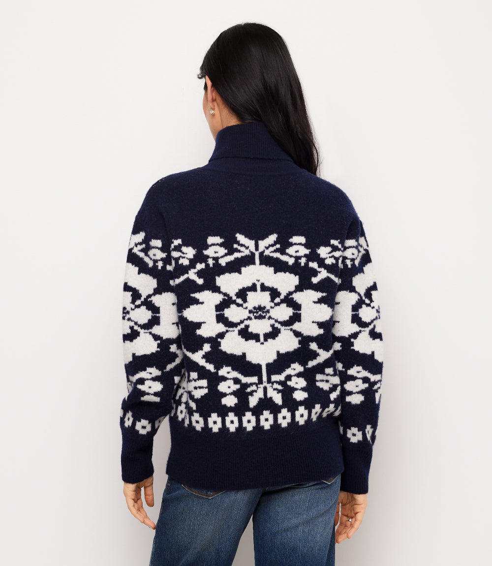 Jacquard Turtleneck Sweater
