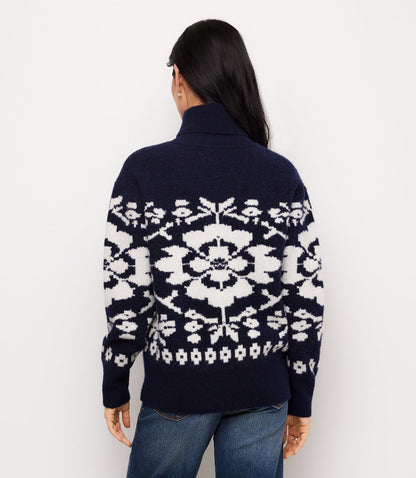 Jacquard Turtleneck Sweater