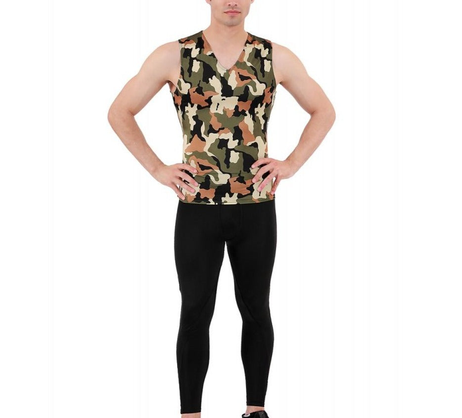 Insta Slim Big and Tall Camo Activewear Sleeveless V- Neck 3VAT0N1BT