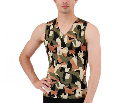 Insta Slim Big and Tall Camo Activewear Sleeveless V- Neck 3VAT0N1BT