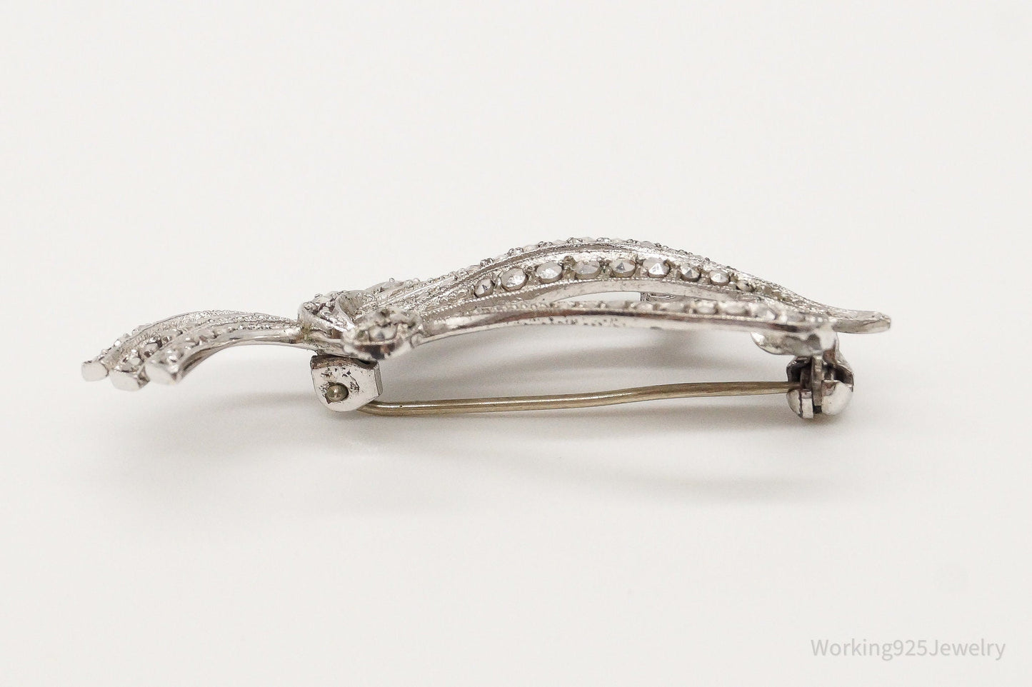 Antique Swedish Hematite 835 Silver Pin Brooch