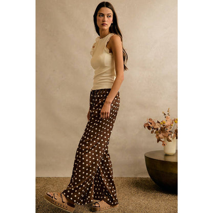 LACE RIBBED SLEEVELESS HALTER TOP