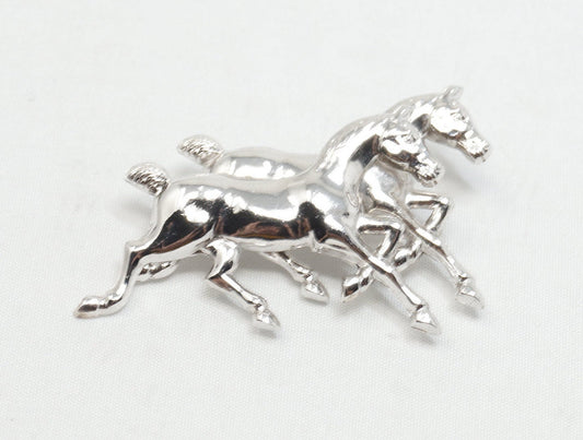 Vintage Designer Carl Art Horse Lover Sterling Silver Brooch Pin