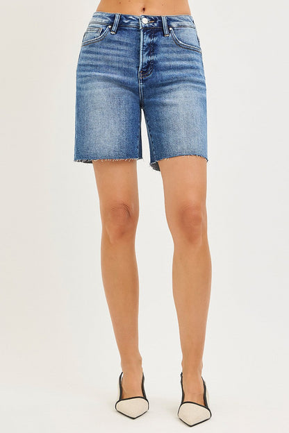 RISEN Tummy Control High Rise Raw Cut Hem Jhorts