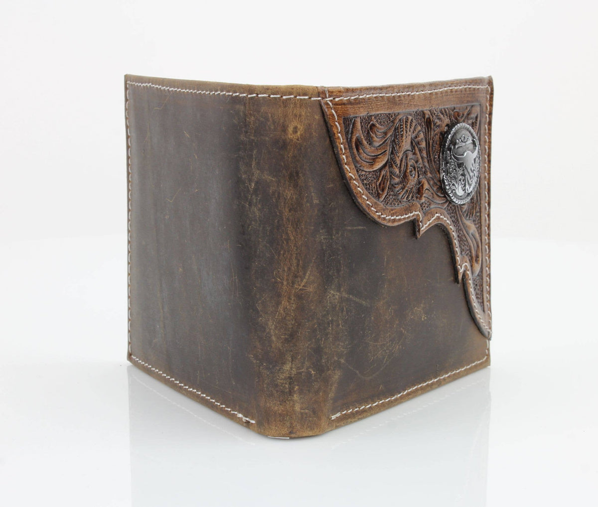 The Stockyard Tooled Leather Bifold Wallet | Branding Iron Western Wear