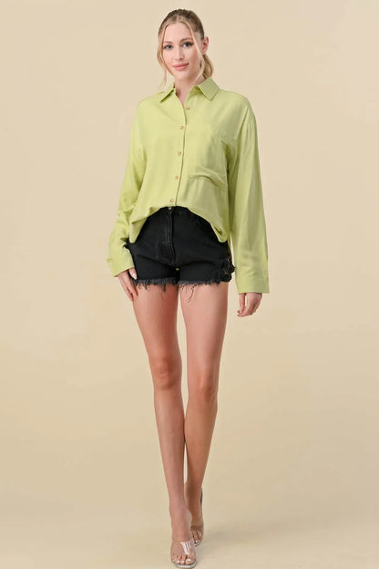 BASIC COLLARED BUTTON DOWN LONG SLEEVES SHIRTS