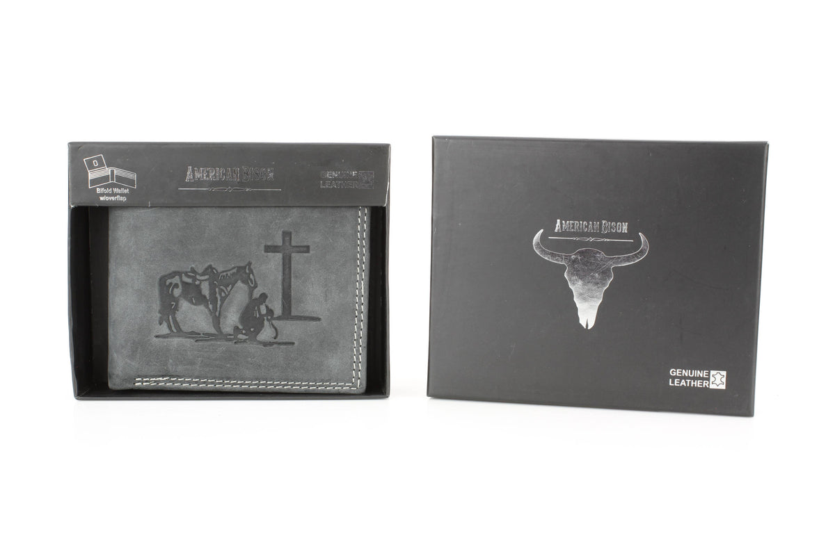 Praying Cowboy Leather Wallet | Branding Iron Western Wear