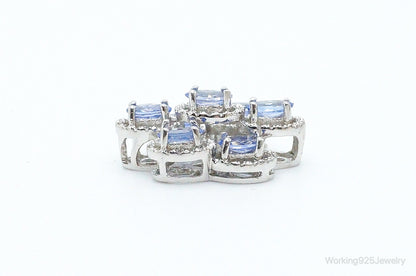 Designer Stauer Iolite Cubic Zirconia Sterling Silver Pendant