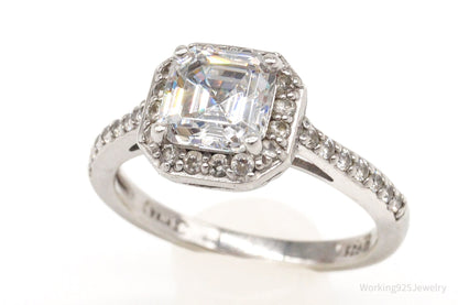 Vintage Cubic Zirconia Sterling Silver Ring Size 9