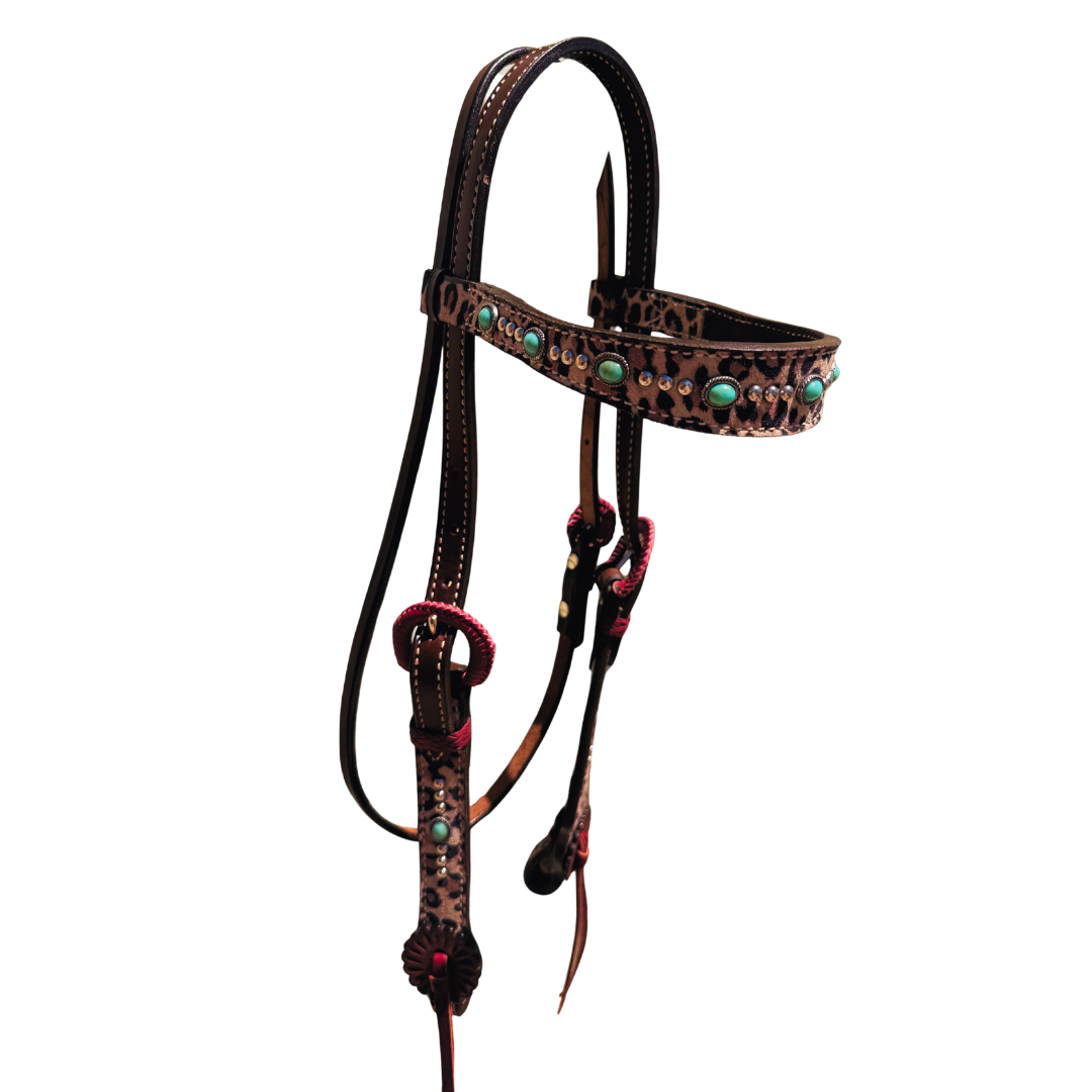2800- Cheetah 1-1/2" Contour browband headstall