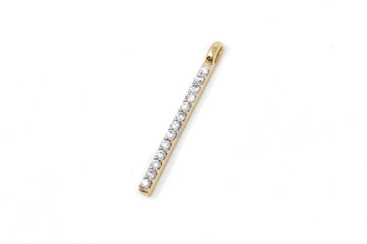 Vintage Designer Gold Vermeil Cubic Zirconia Sterling Silver Necklace Pendant