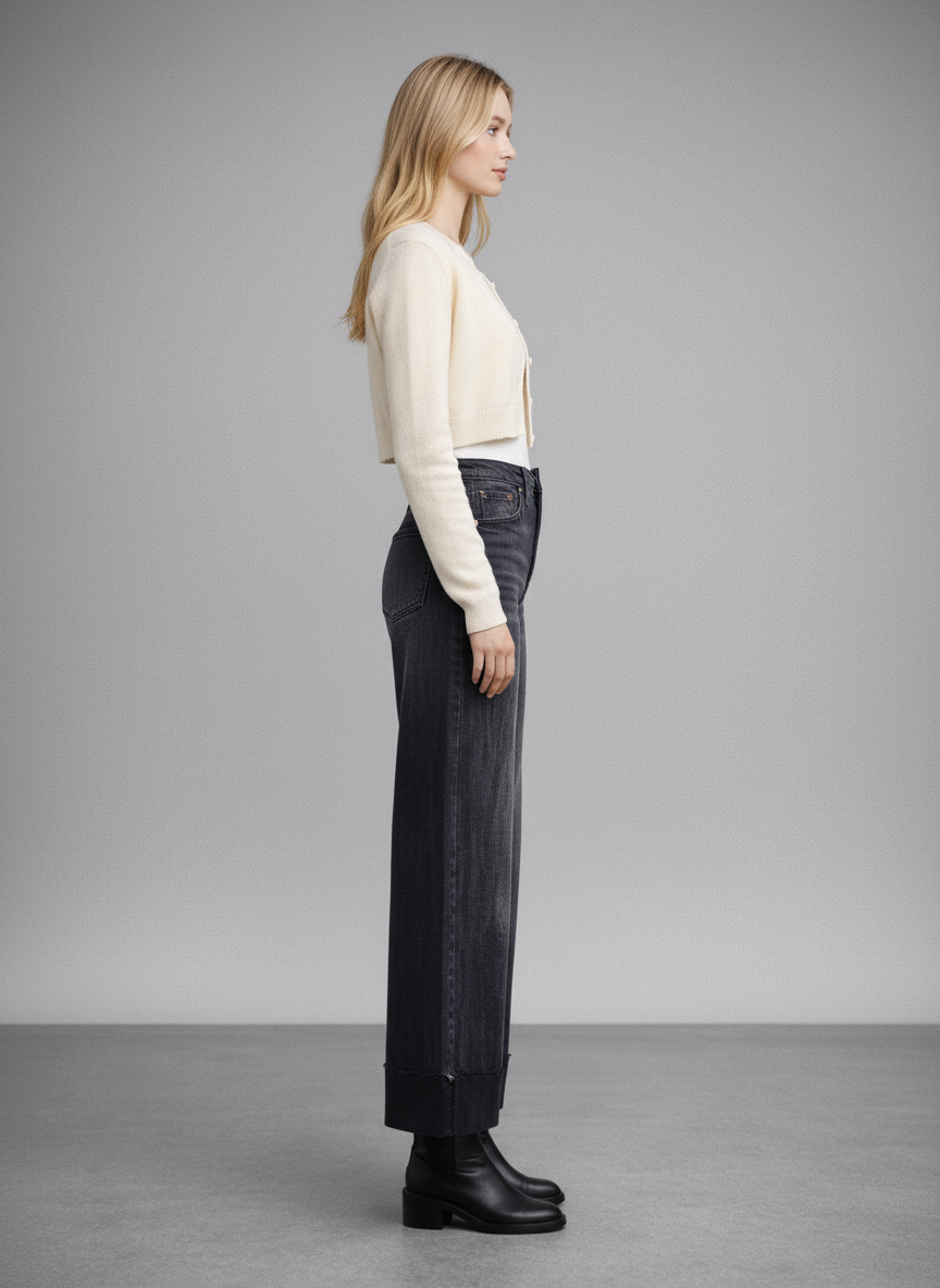 Elodie INSEAM TRANSFORM TUMMY CONTROL HIGH RISE A-LINE WIDE JEANS