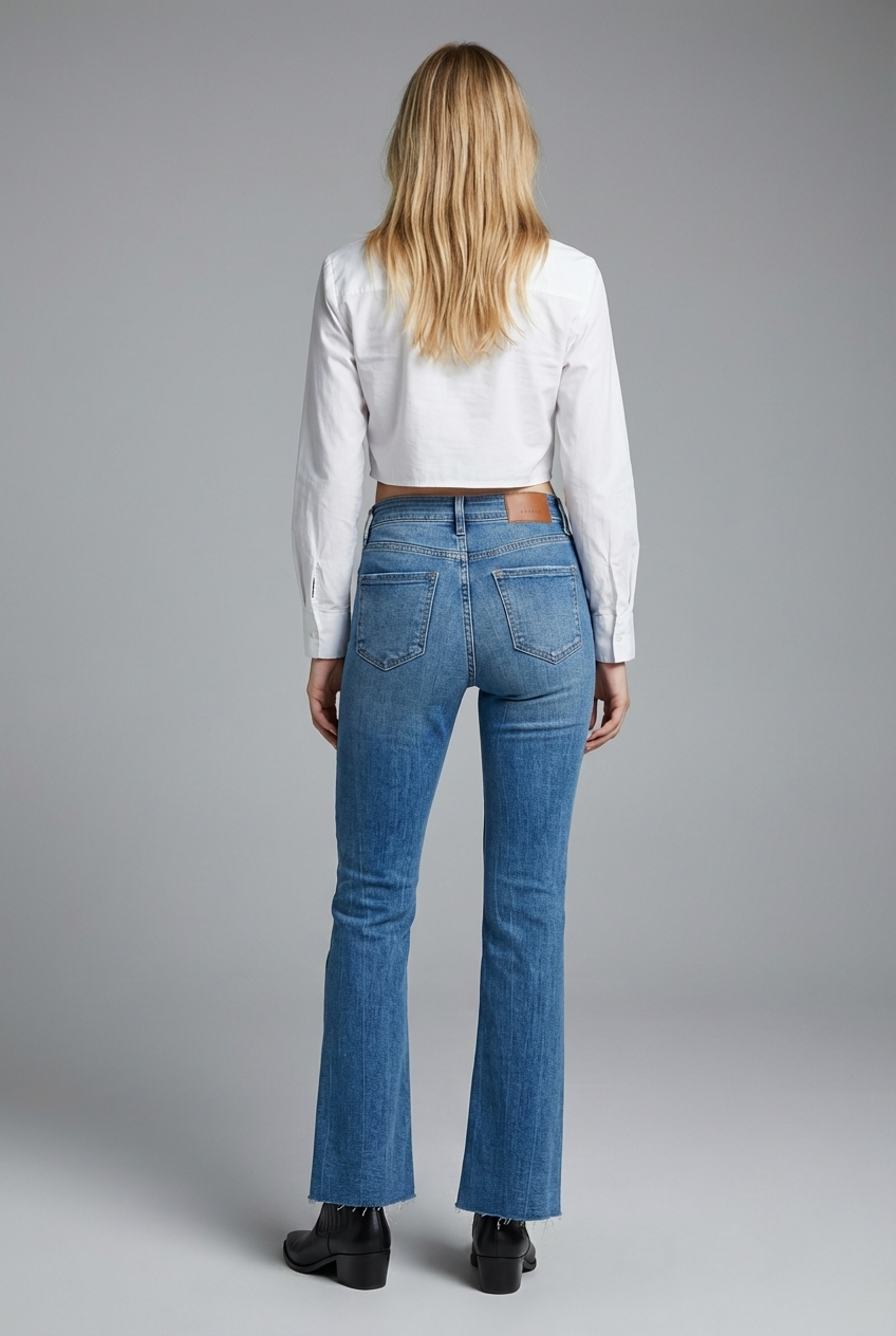 Melli High Rise Flare Jeans with Frayed Hem