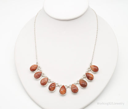 Vintage Designer TGGC Sunstone Sterling Silver Necklace