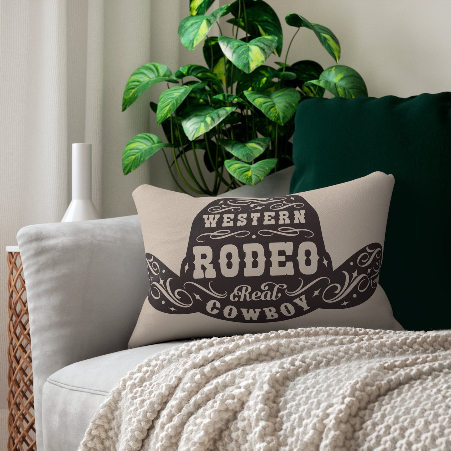 Western Rodeo Lumbar Pillow - Real Cowboy Design