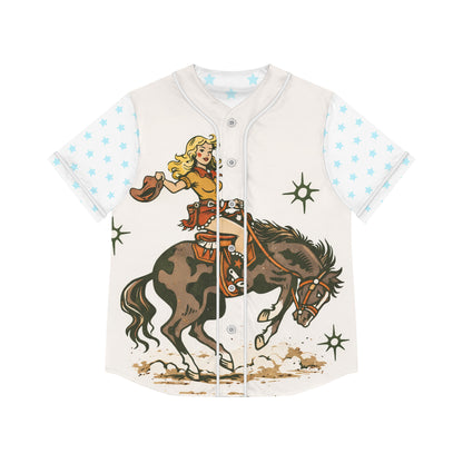 Cowgirl Rodeo Baseball Jersey — Vintage Western Horse Graphic Women’s Shirt