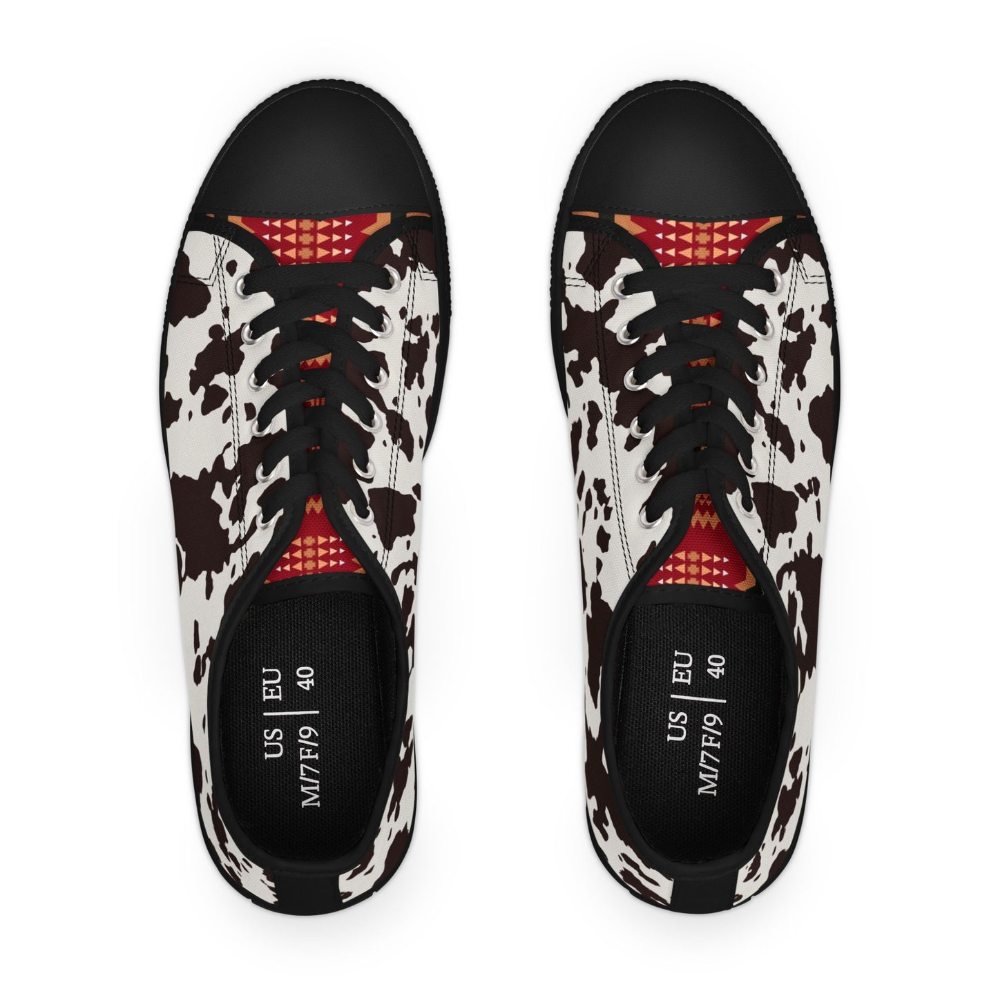 Touch of Aztec Stylish Women's Cow Print Sneakers | Trendy Footwear for Casual Outings, Gifts, Everyday Wear, Fashion Statement