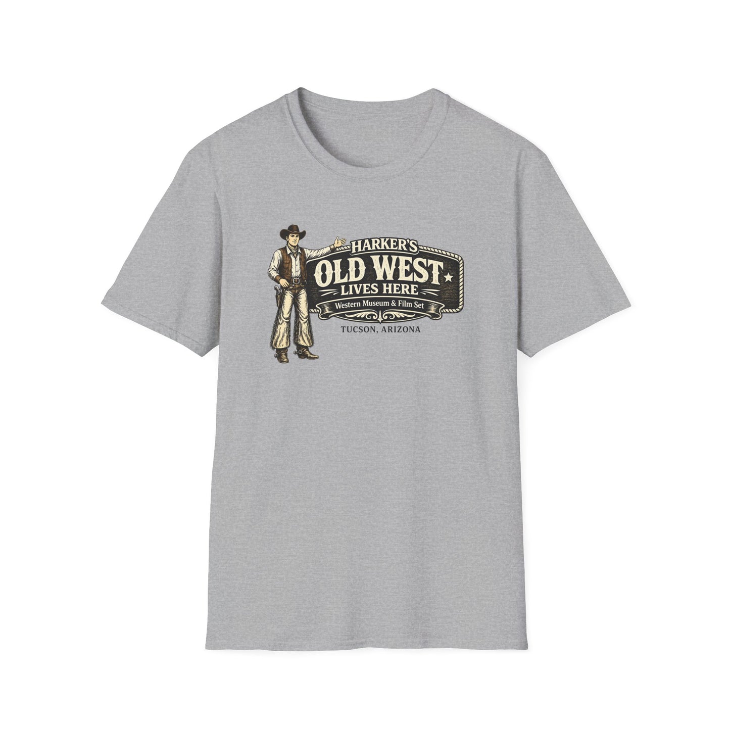 Harker's Old West T-Shirt – “Harker’s Old West Lives Here” Vintage Western Tee