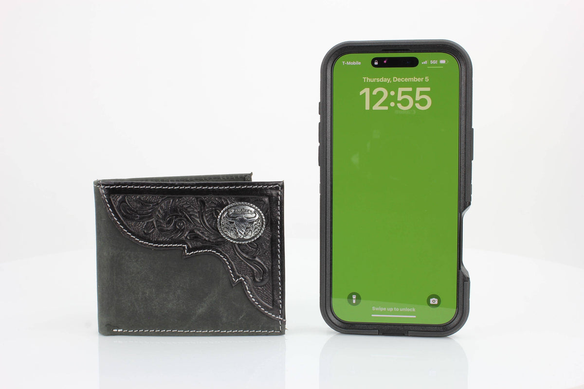 The Stockyard Tooled Leather Bifold Wallet | Branding Iron Western Wear