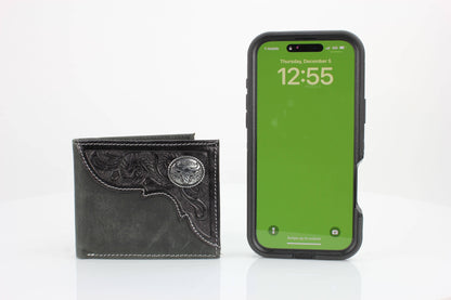 The Stockyard Tooled Leather Bifold Wallet | Branding Iron Western Wear