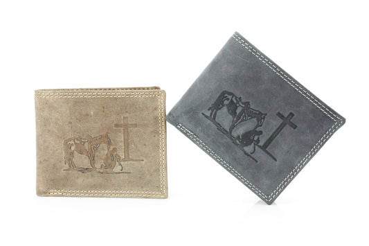 Praying Cowboy Leather Wallet | Branding Iron Western Wear