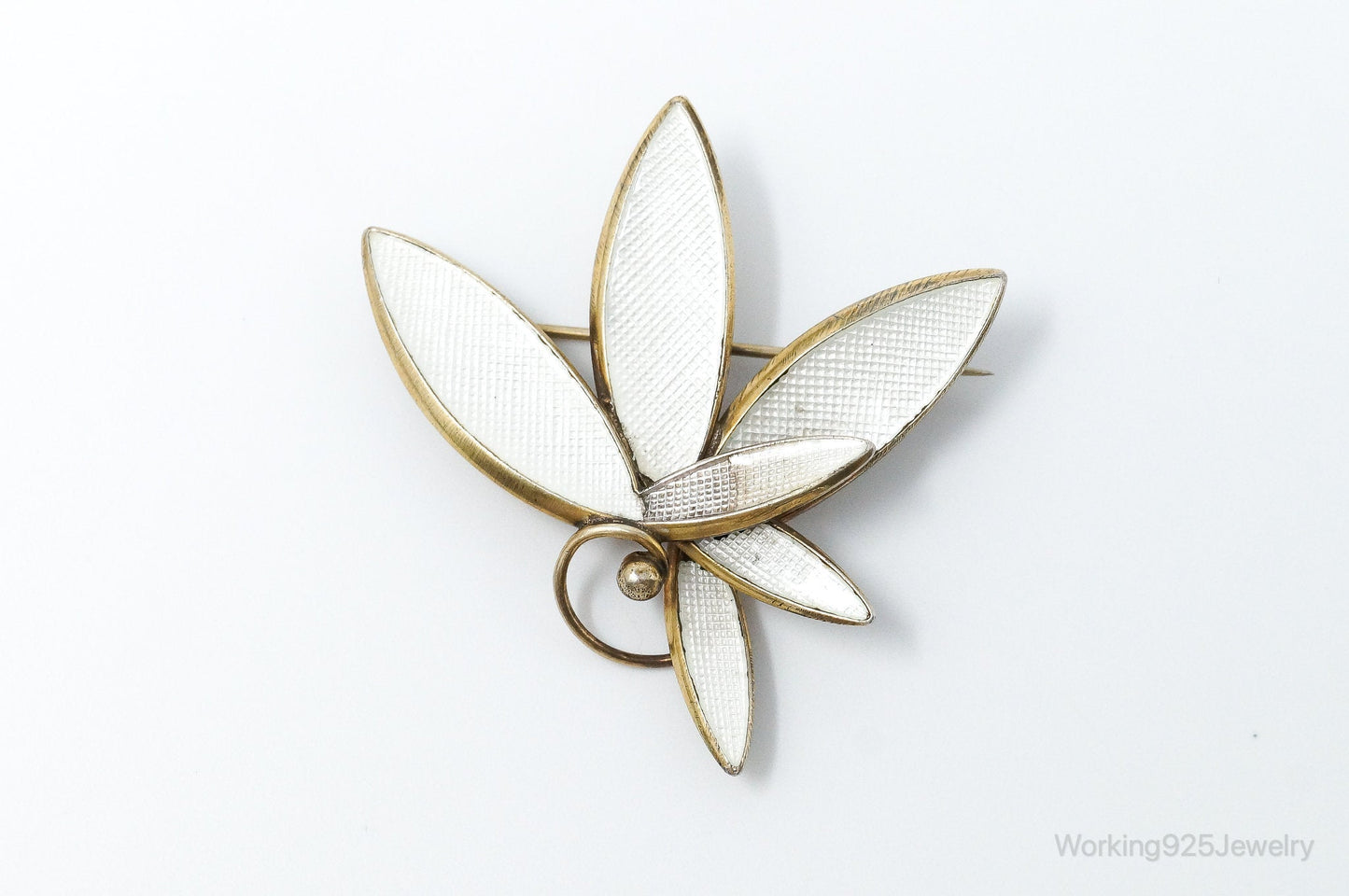 VTG Norway Albert Scharning Enamel Gold Wash Sterling Silver Pin Brooch