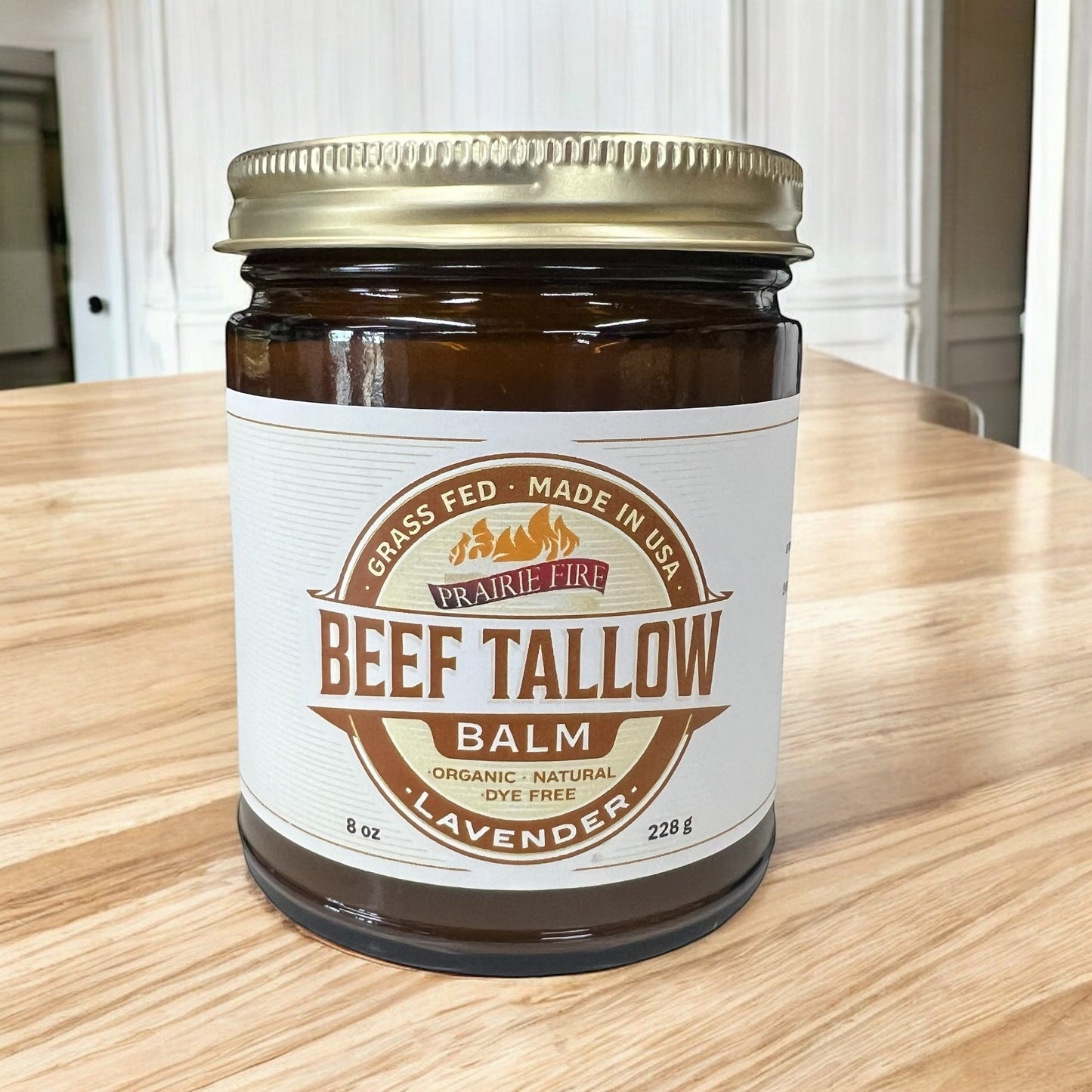 Grass Fed Beef Tallow Balm - 8 oz - Made in USA - Organic Grass Fed and Finished - Moisturizing Skin Care