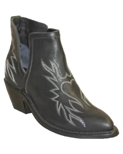 Abilene Blackfield - Women's Leather Cowgirl Ankle Booties