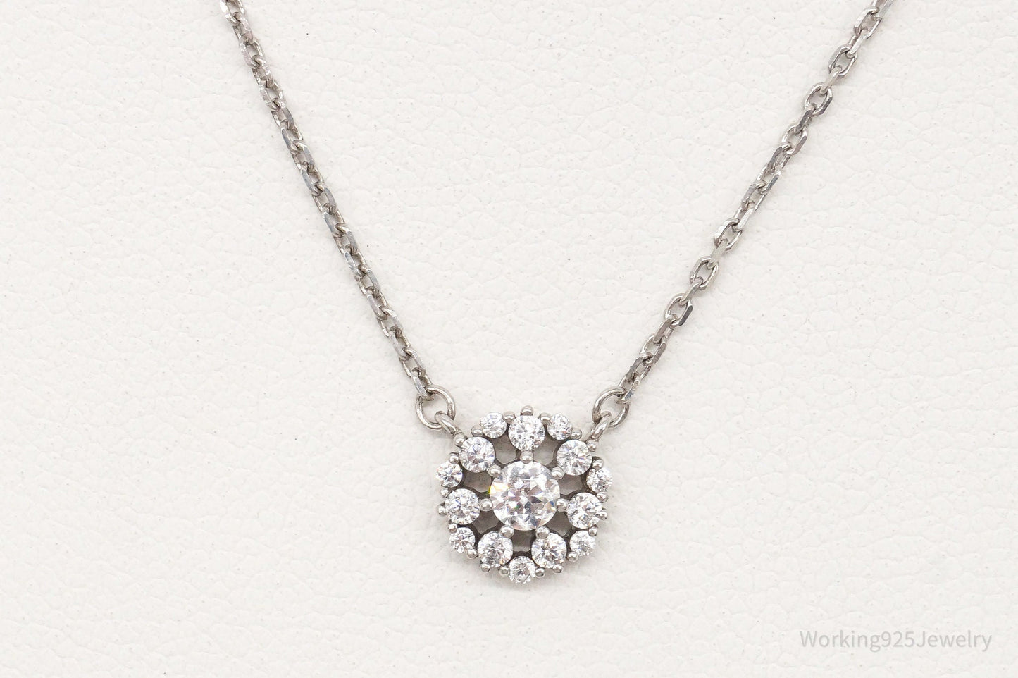 Vintage Cubic Zirconia Sterling Silver Necklace