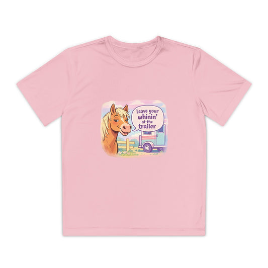 "Leave Your Whinin' at the Trailer" Girls Moisture-wicking Sport T-shirt