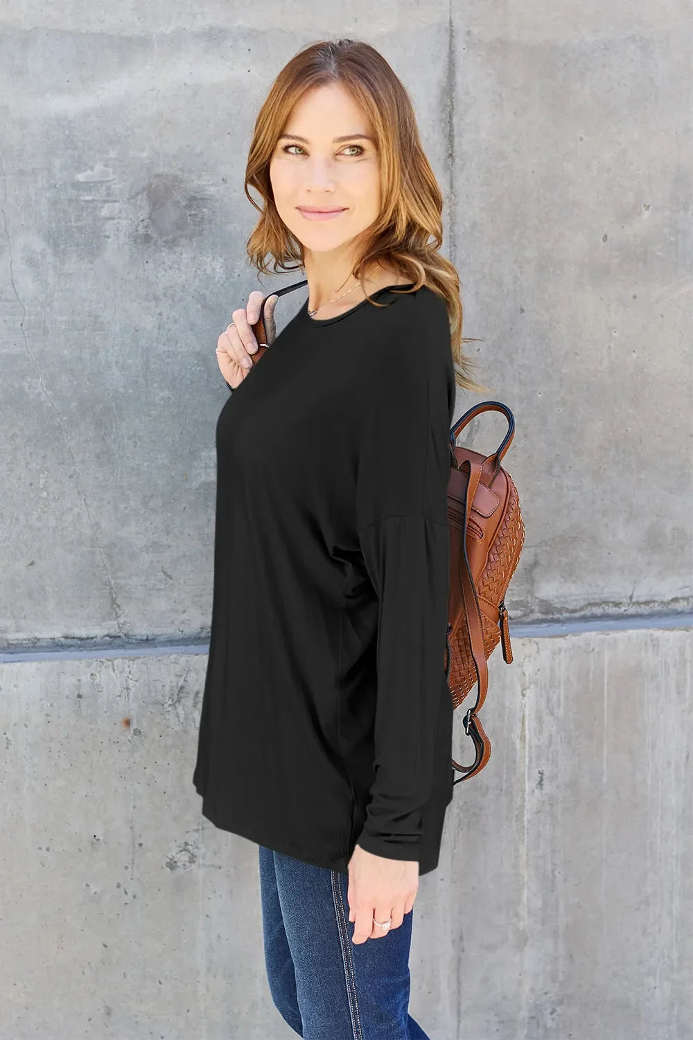 Basic Bae Full Size Relaxed Long Sleeve Tee