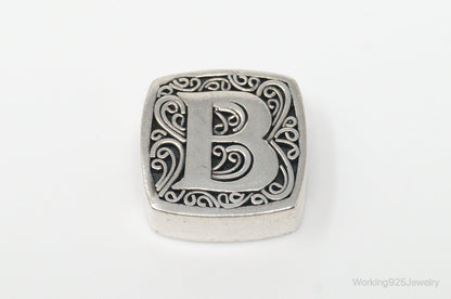 Designer Lori Bonn Initial B Necklace Pendant Charm Sterling Silver