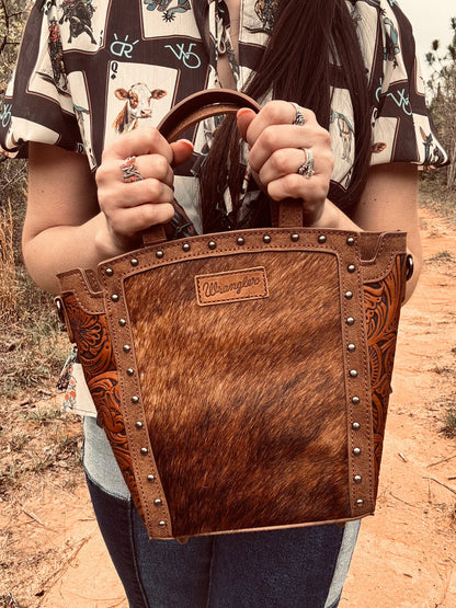 Wrangler Genuine Hair-On Cowhide Tote/Crossbody