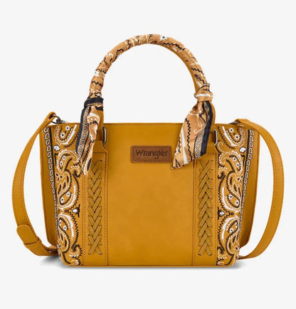 Wrangler Braided Paisley Bandana Tote Bag-Wide