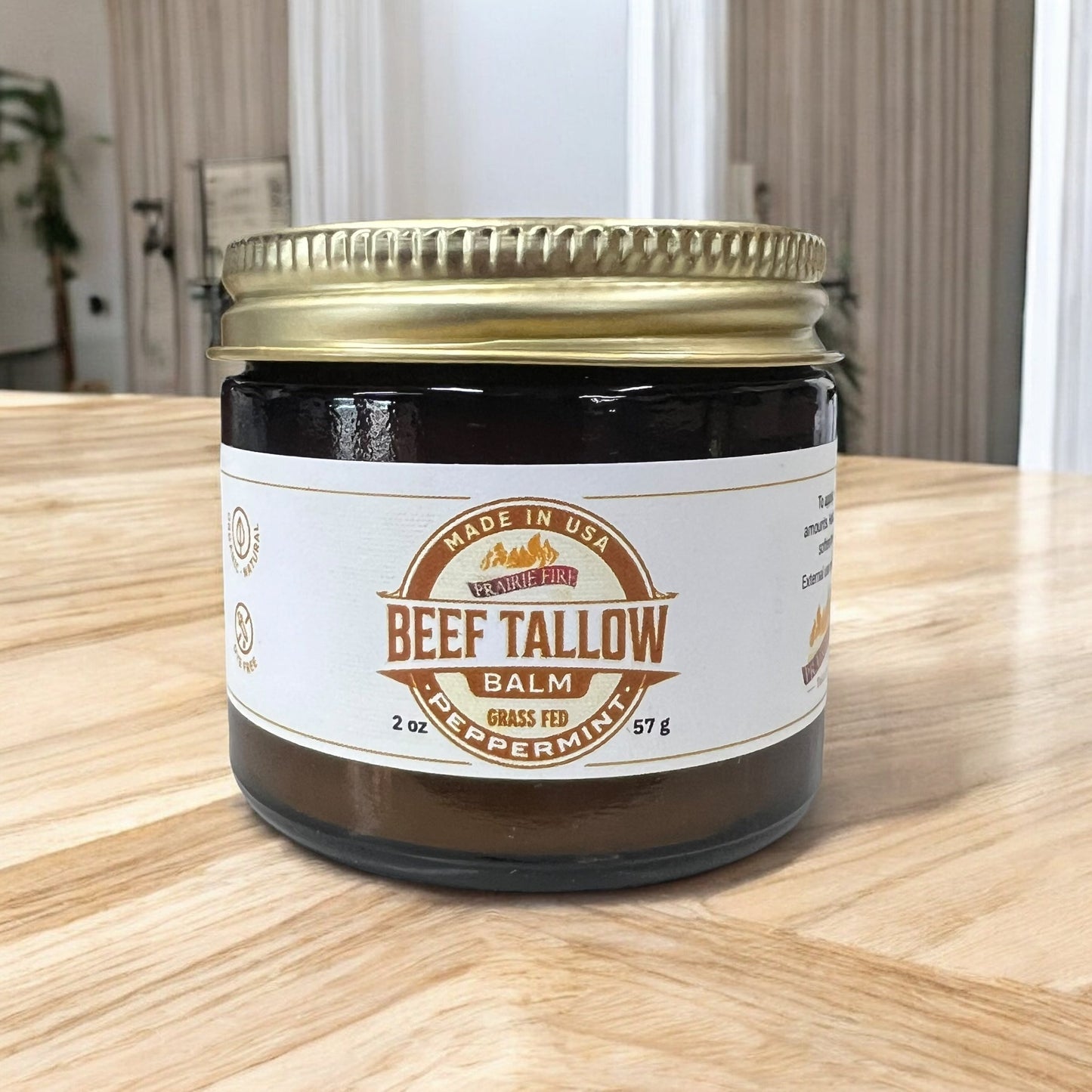 Grass Fed Beef Tallow Balm - 2 oz - Grown and Made in USA - Organic Grass Fed and Finished Tallow - Moisturizing Skin Care