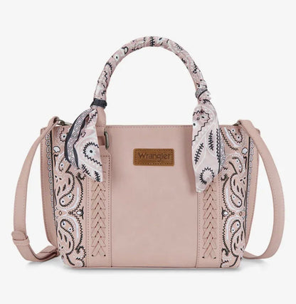Wrangler Braided Paisley Bandana Tote Bag-Wide
