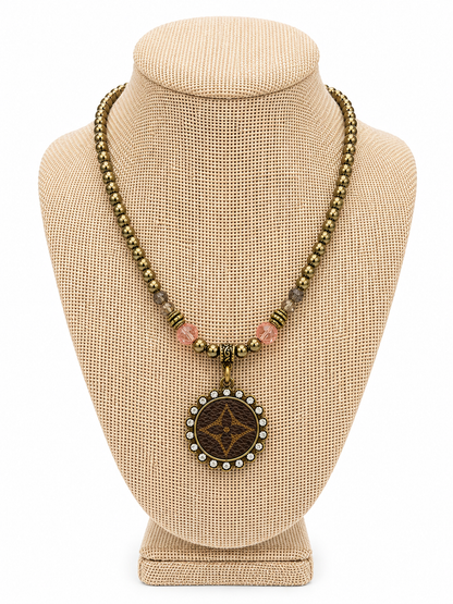 Metallic Muse Upcycled Hematite & Crystal Pendant Necklace