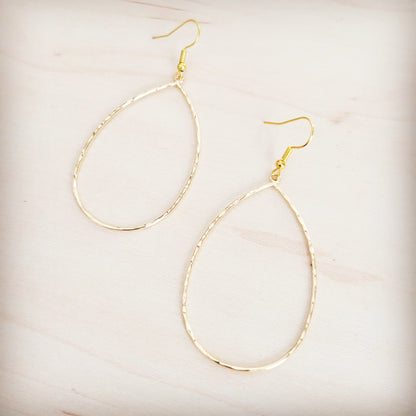Hammered Gold Oval Hoop Earrings 200bl