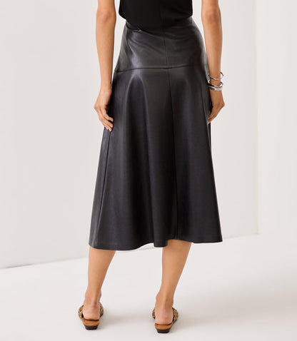 Faux Leather Midi Skirt